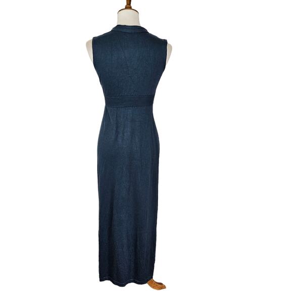 Peruvian Connection Adriatico Pima Cotton Maxi Dress in Navy - Picture 5 of 10
